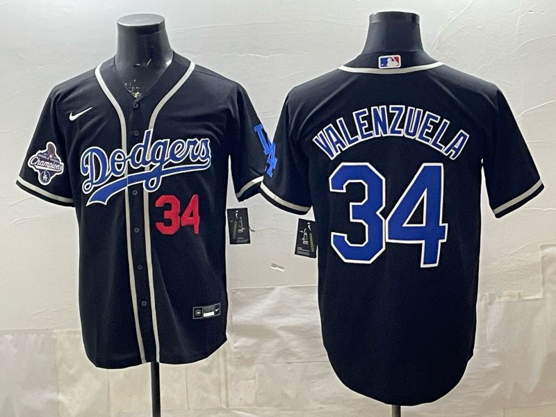 2026 Men Nike Los Angeles Dodgers #34 Valenzuela Black Game MLB Jersey 006->youth mlb jersey->Youth Jersey